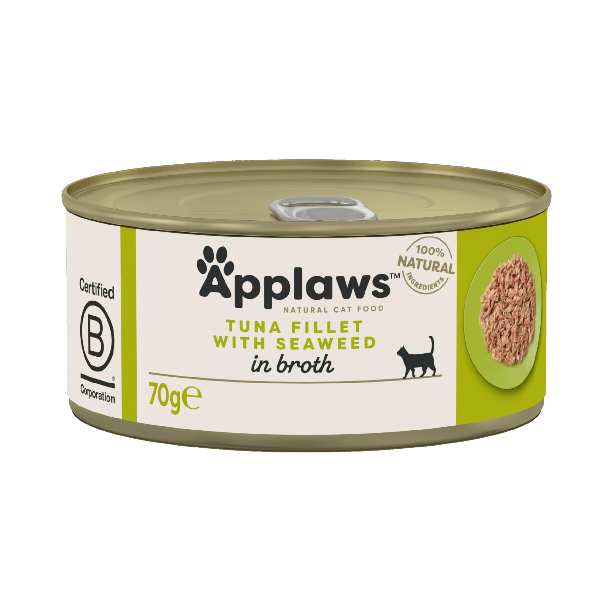 Applaws Tuna & Seaweed Cat Food 70G 24PK (Broth), Pack of, Transparent