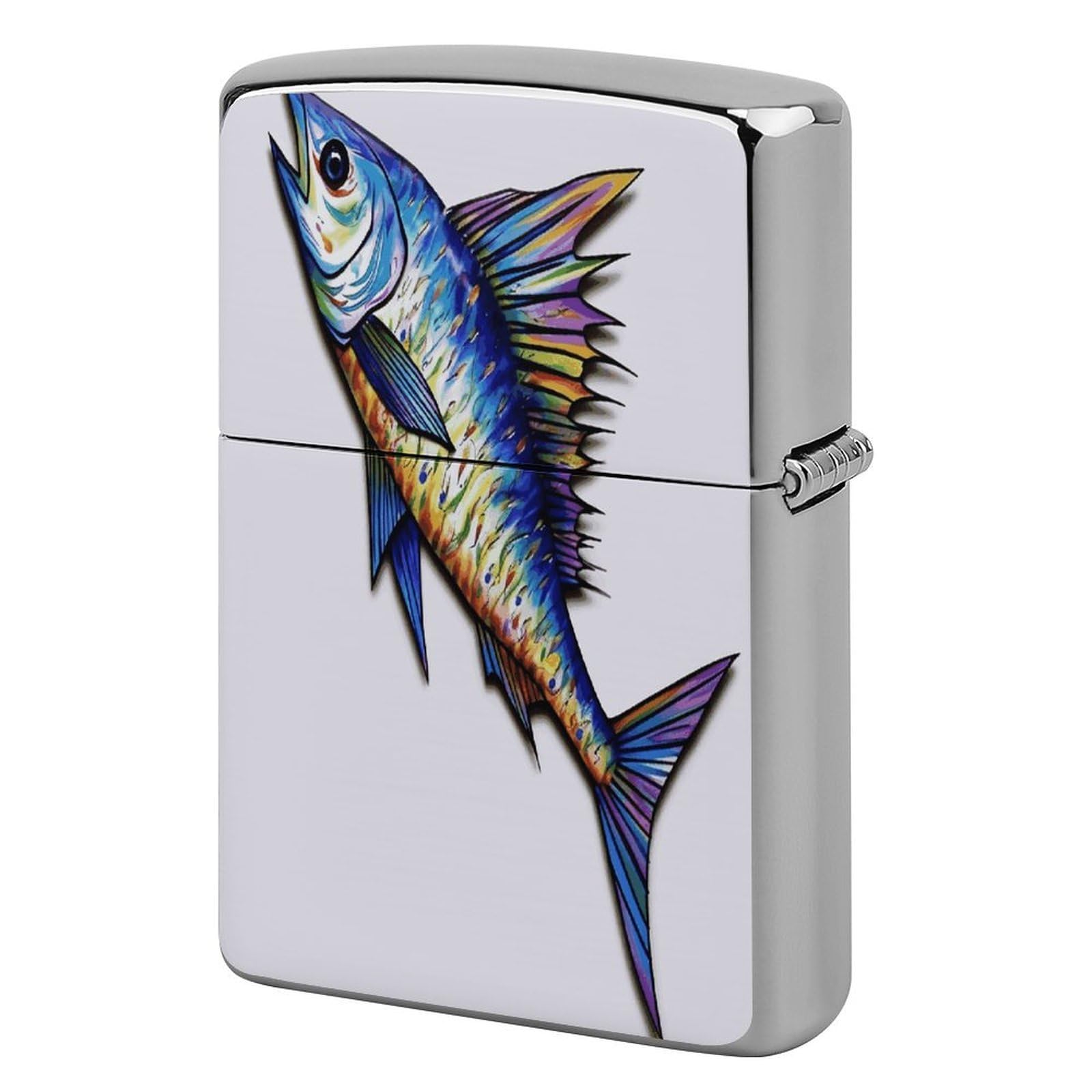 Fodpand Style Fish Art Metal Lighter Case Cover Lighter Sleeve