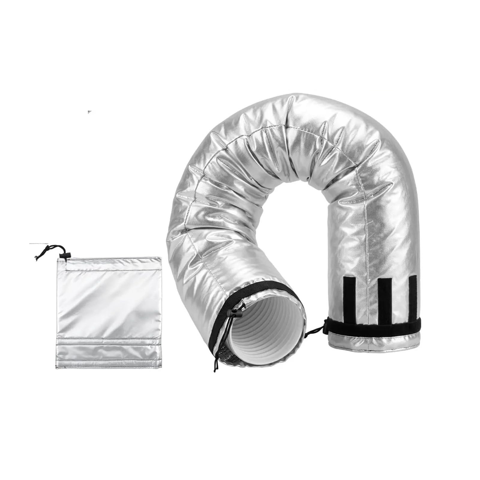 Shiketong Black 5-5.9 Inch Dustproof Heat Insulation Ac Hose Cover Protective Air Conditioning Exhaust Pipe Sleeve For Indoor Portable Ac Unit Exhaust Hose Cover(Black)