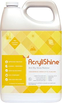 AcryliShine Floor Finish Wax Gloss Restorer and Cleaner- 1 Gallon...