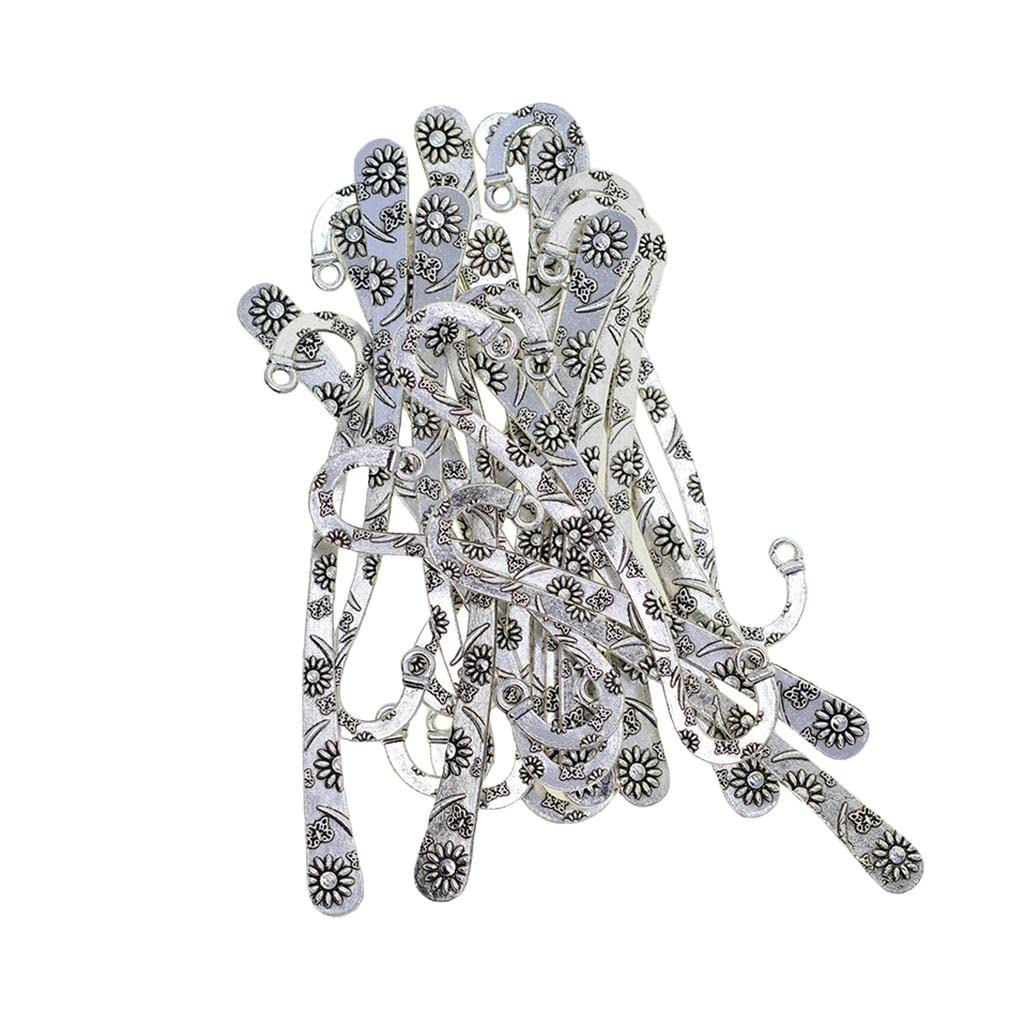 Baosity 20 Pieces Metal Bookmarks Book Mark with Hook Beading Jewelry Findings 81mm / inch Daisy Flower