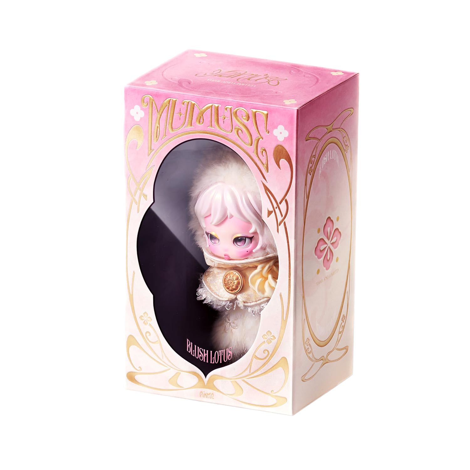 MUMUSE - Giocattolo da collezione Blush Lotus, in edizione limitata, ciondolo in vinile, figura da collezione a design fisso, con scatola e ciondolo per borsa, regalo giocattolo di design, 1