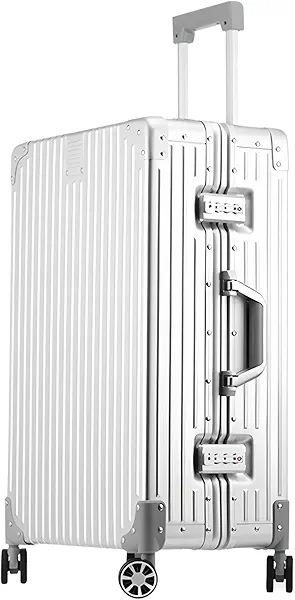 EclatVivid Luggage, Full Aluminum Body Suitcase, 20 Inch 100% Aluminum Hard Shell Luggage, Aluminium Carry On Suitcase With TSA Locks(Silver, Classic)