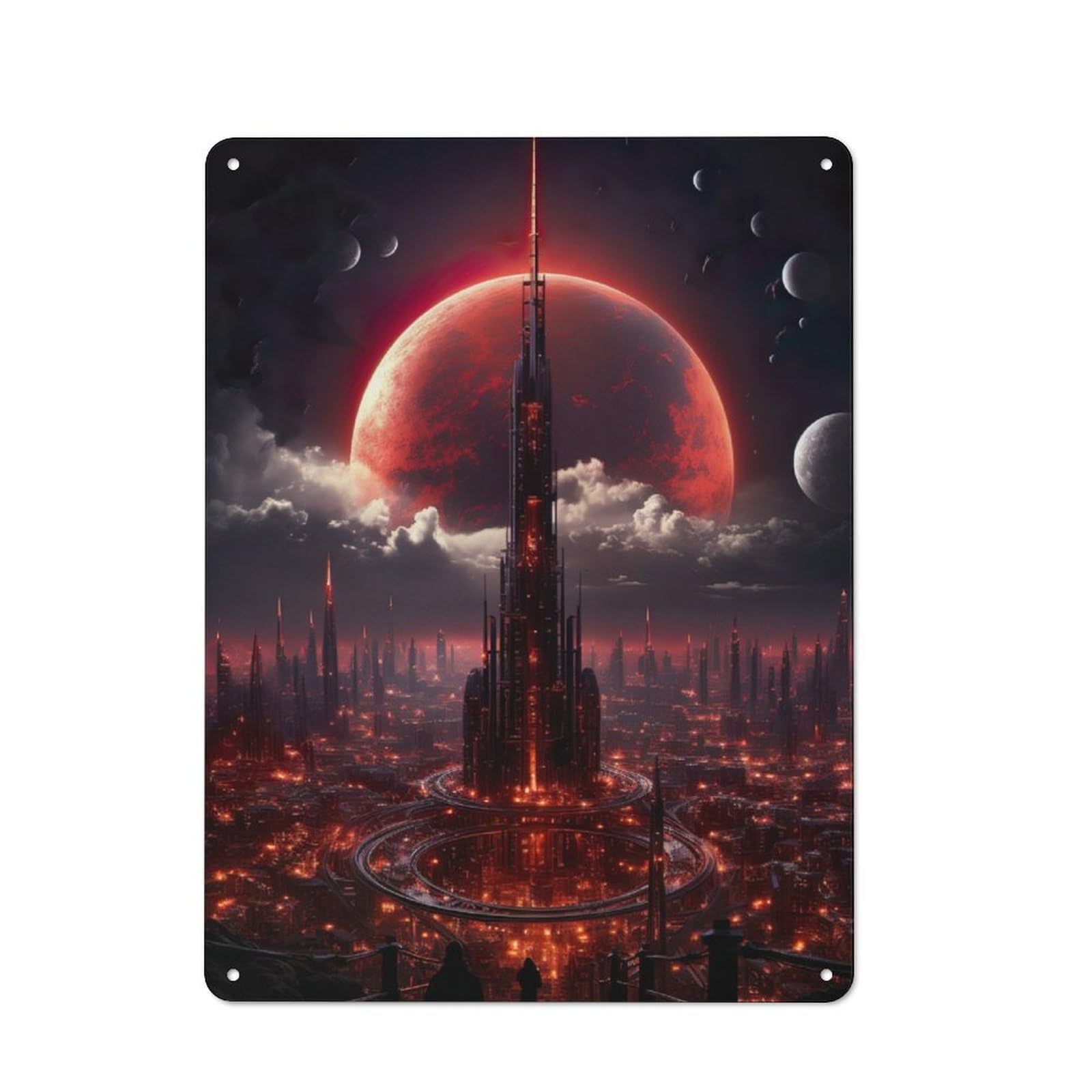 Junmoney Alien Universe 40X30cm Vintage Metal Plaque With For Garage Or Workshop, A Christmas Gift For People Styling Garage And Workshop