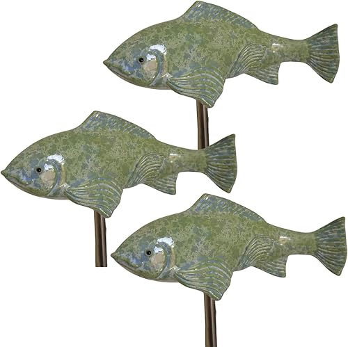 Miniatura 13 de Koi - Esculturas de resina de peces Koi con estaca, esculturas y estatuas de jardín de peces, 3 piezas de esculturas de peces para exteriores, Azul