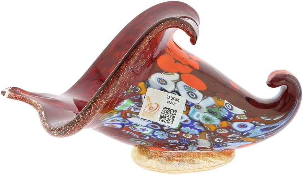 Red Murano Glass Millefiori Horn of Plenty Sculpture Oman Ubuy