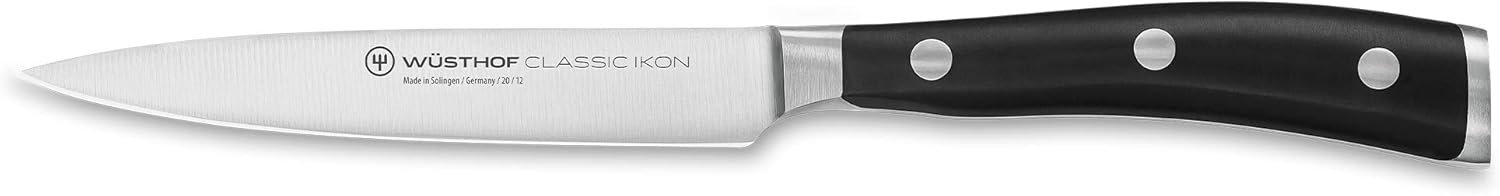 Wüsthof Classic IKON 4.5" Utility Knife, Black
