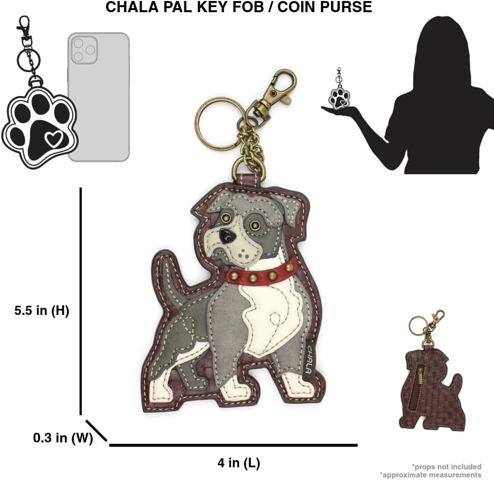 CHALA Dog Collection Women's Decorative Key Fob/Coin Purse Accessory - Pit Bull image 3