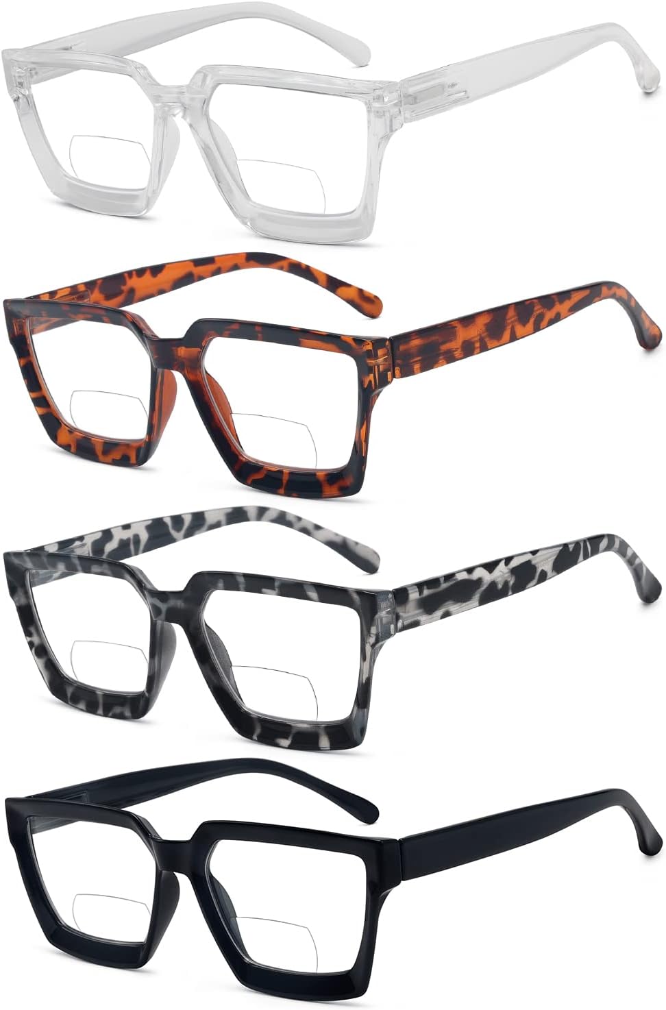Eyekepper 4-pack Bifocal Reading Glasses Women Stylish Bi-focal Readers