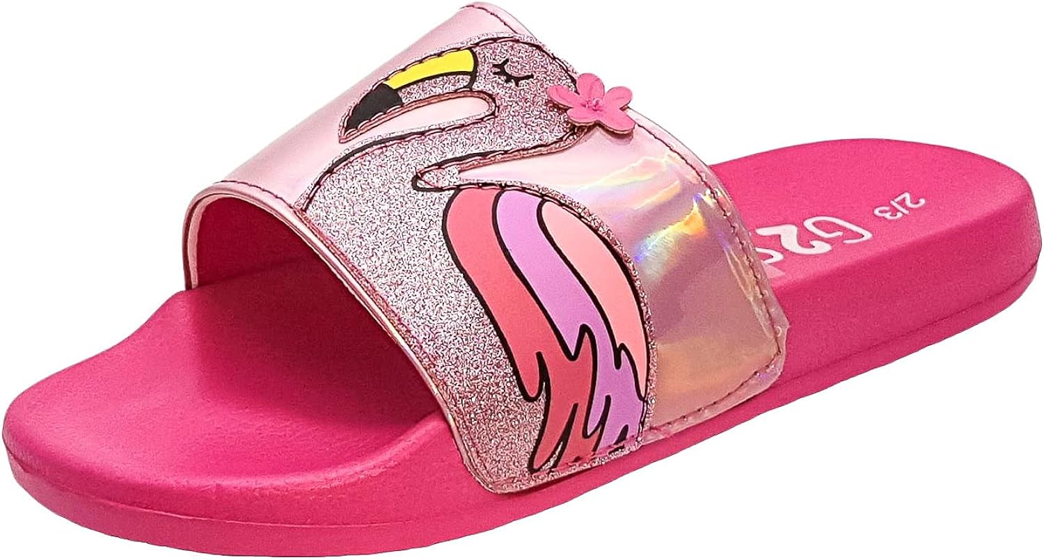 girls flamingo flip flops