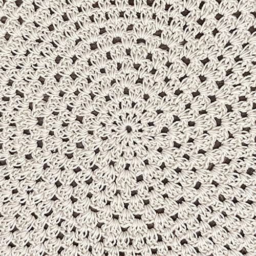 Hsvanyr Doilies Crochet Cotton Placemats Centerpieces Pack Set Of 4 Doilies Glass Bowl Dish Dining Table Mats Beige Color 10Inch #TOP4
