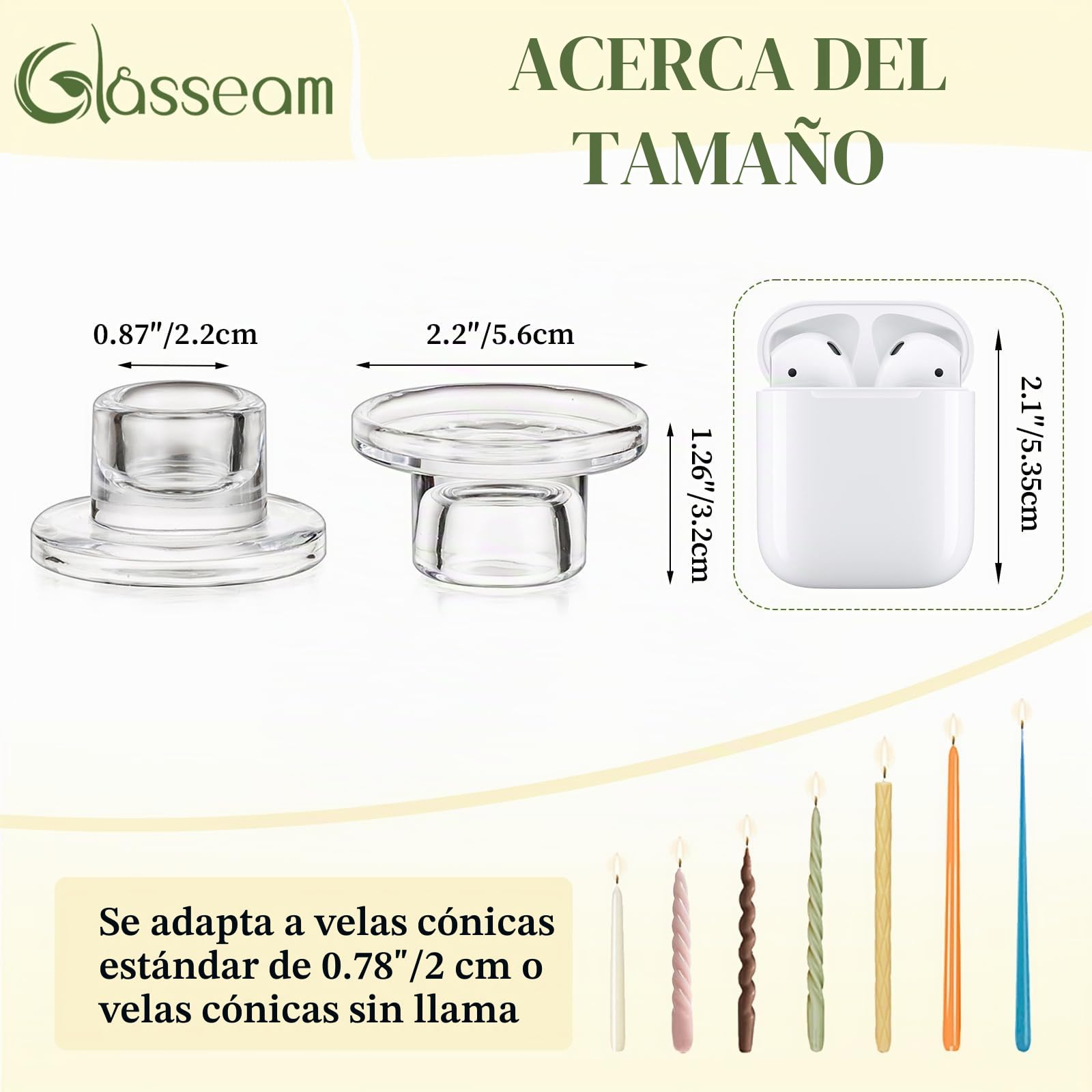 Glasseam Portavelas Portavelas De Cristal: Juego De 10 Portavelas para Velas De Candelabro PequeñO Portavelas para Centros De Mesa De Bodas En Navidad