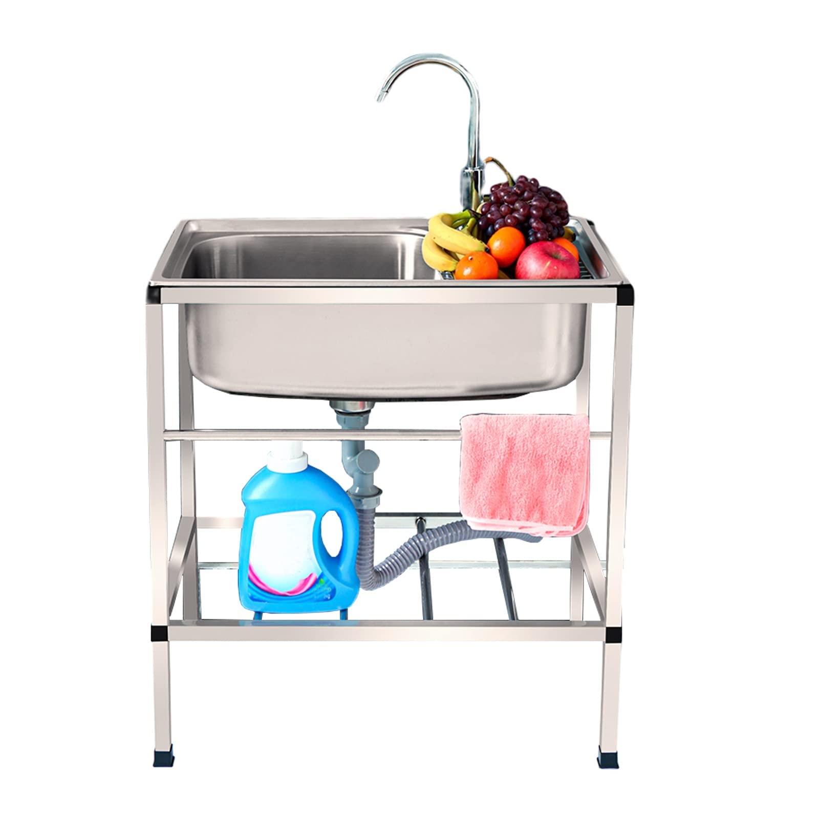 Amazon.co.jp: シンク上水切りラック シンク 置き台 シンク 外置き