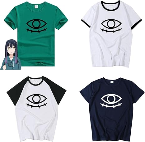 Amazon Buyoo 見える子ちゃん Tシャツ 四谷見子 百合川ハナ インナーシャツ ティーシャツ スウェットシャツ 半袖 上着 丸襟 通気性 薄手 快適 柔らかい 肌着 日常服 夏服 応援服 記念シャツ 変装 仮装 通学通勤 カジュアル 誕生日 プレゼント ギフト D L アニメ