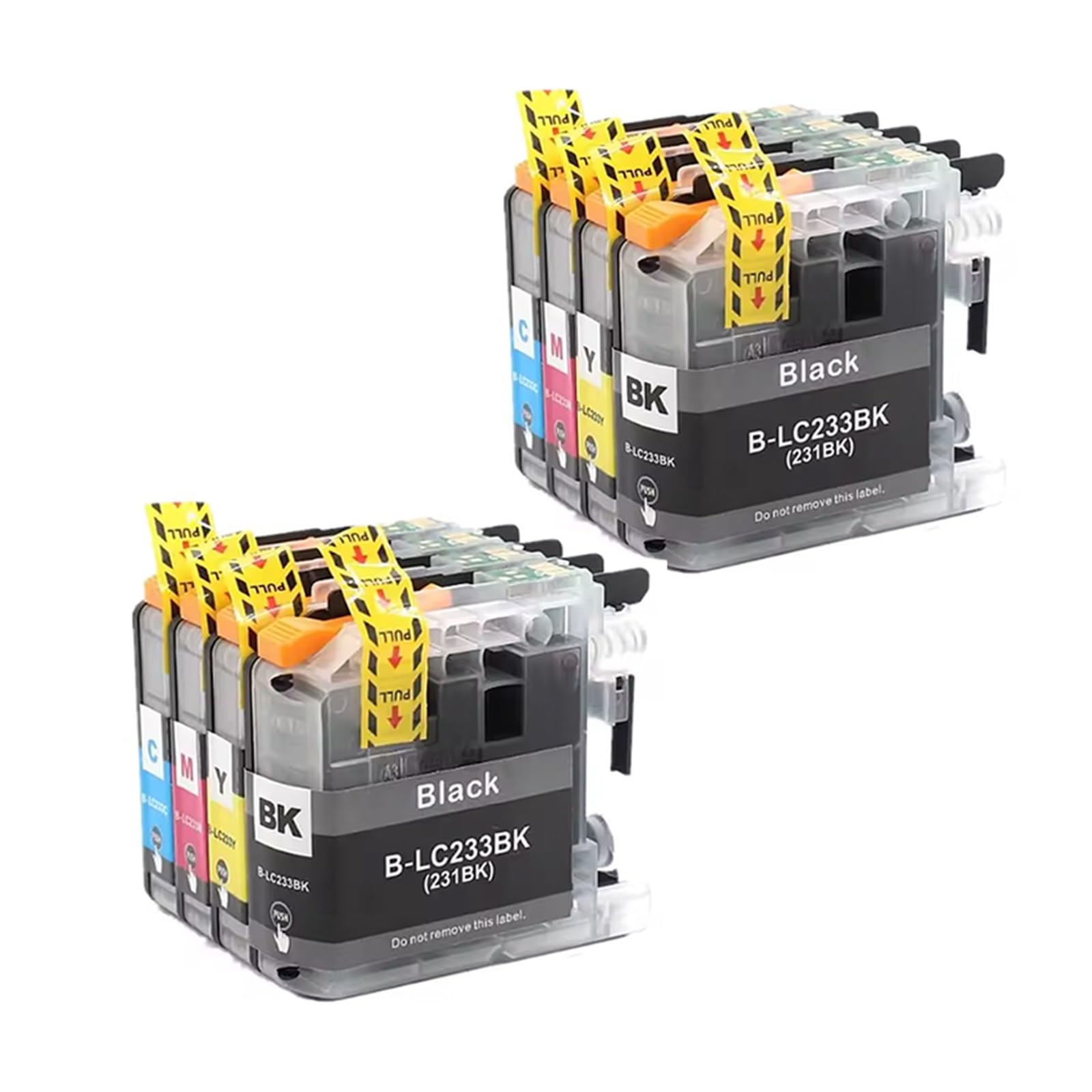 Cartuccia ink LC231 LC233, compatibile con Brother, DCP-J562DW | Cartucce nero ciano magenta giallo con inchiostro dye per documenti e stampa a colori(2 SET)