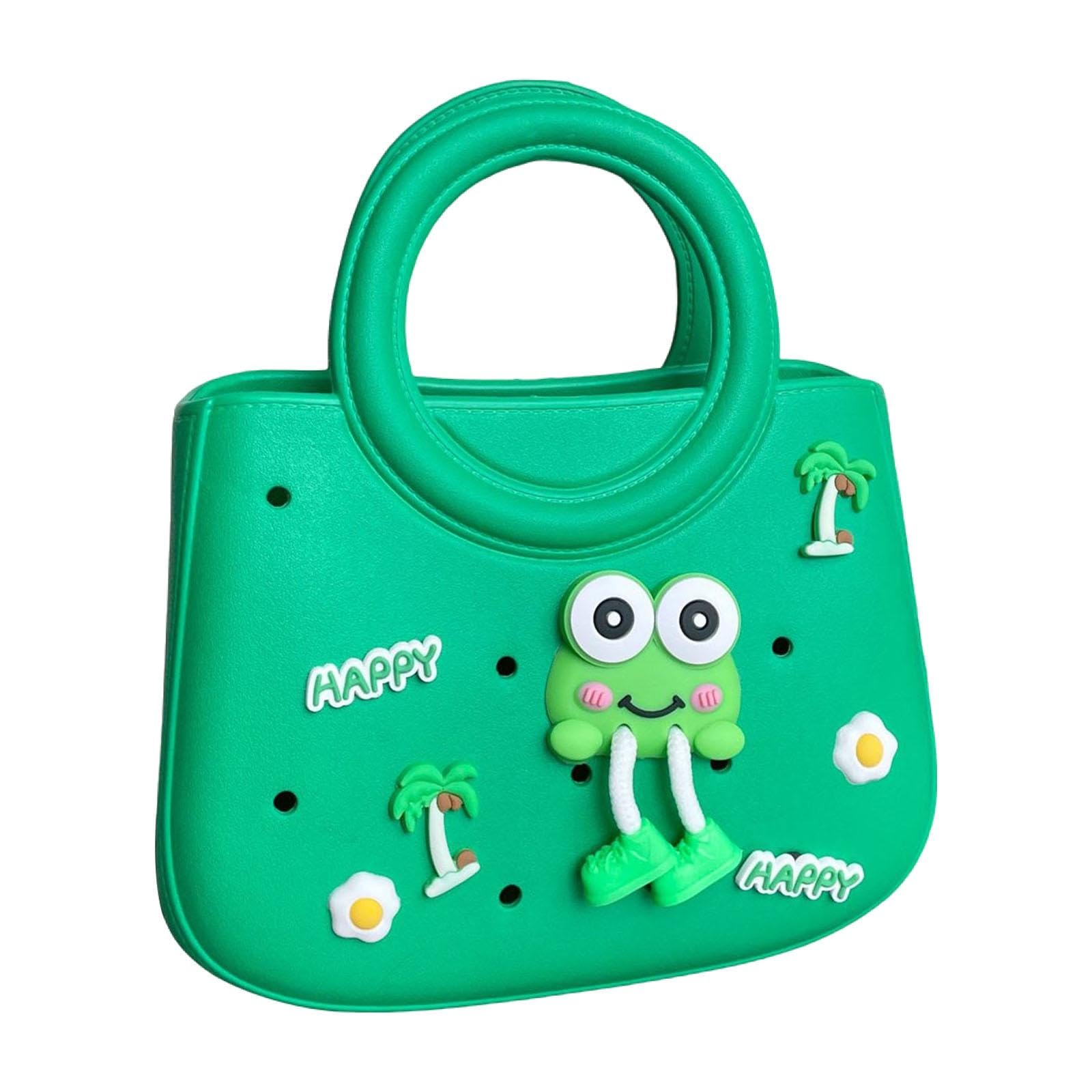 nivaa Beach Tote Bag Waterproof EVA Trendy Beach Hole Bag for Outdoor Pool Holiday Green-picture-1