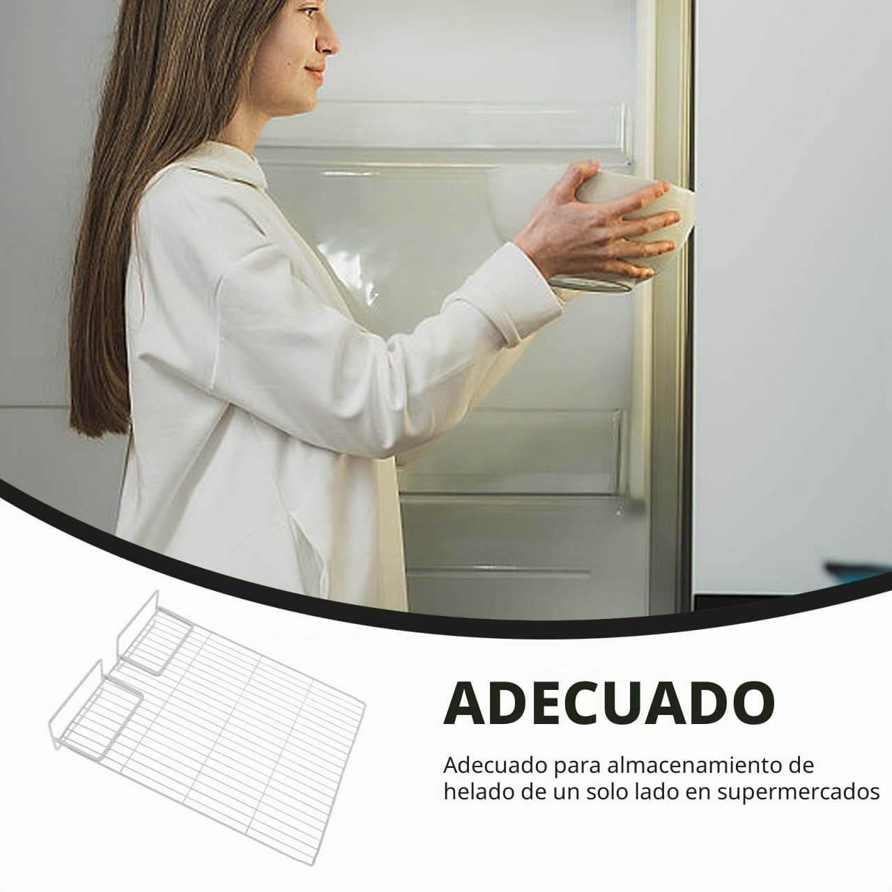 Ciieeo Divisor De Alambre para Congelador Organizador De Nevera Separador De Estante Metálico con Ventilación para Uso Doméstico Y Comercial 17.7X13.8X3.9 Pulgadas