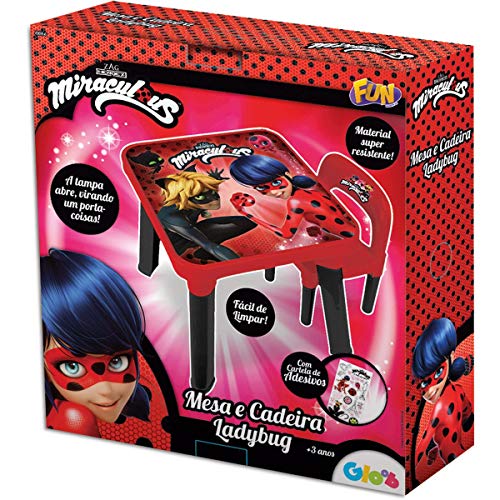 Mesa com Cadeira Ladybug Miraculous Vermelho