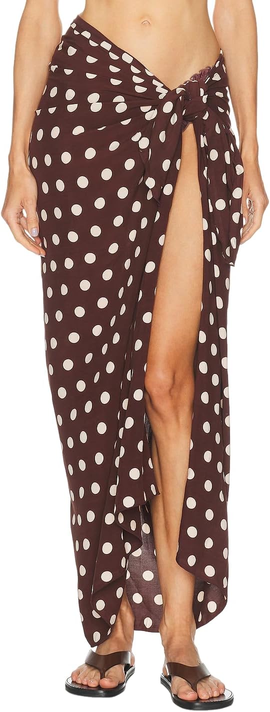 ZAFUL Swimsuit Coverup for Women Crochet Beach Cover ups Sarong Wraps Tie Side Bathing Suit Cover Up Long Skirt