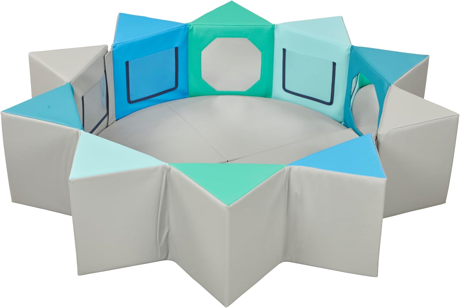 ECR4Kids SoftZone Wall of Mirrors Activity Center and Play Mat, Sensory Toy, Contemporary, 3-Piece