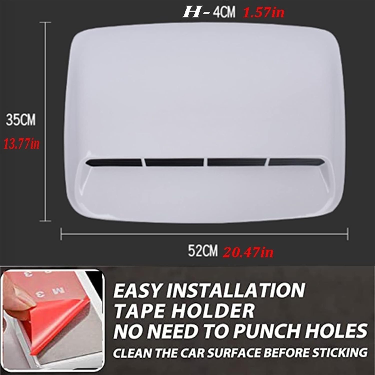 Hood Scoops White Car Air Flow Intake Scoop Car Decorative Air Flow Intake, Air Flow Hood Scoop ABS Universal Car DIY Stickers (Color : Style 2)