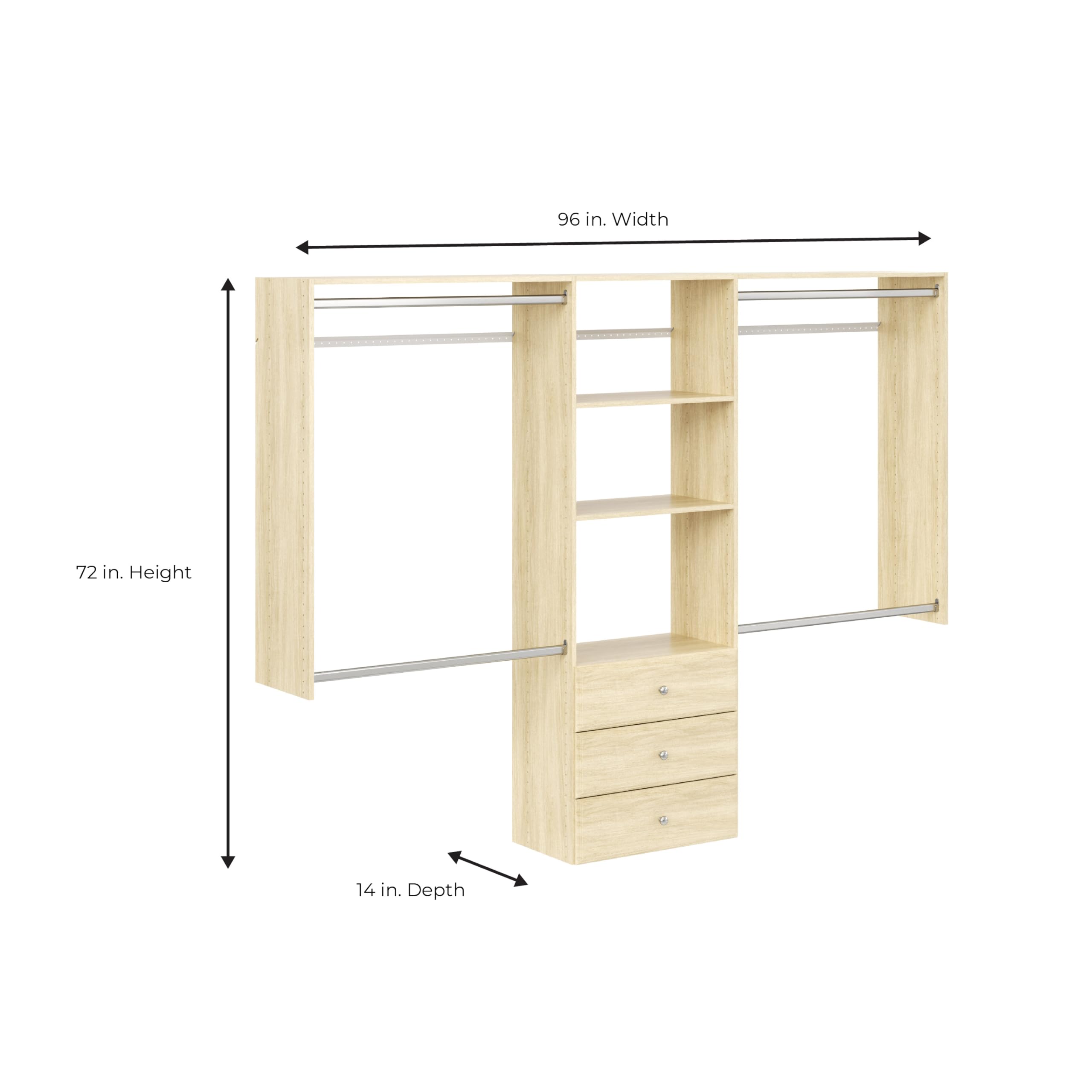 Amazon.com: Easy Track PH80-MJ 4' to 8' Deluxe Pro Closet Kit with