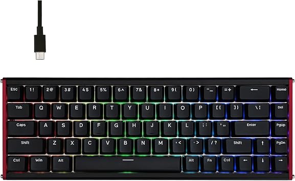 MechLands AJAZZ ALUX68 HE Aluminum Rapid Trigger Gaming Keyboard with Magnetic Switch, Wired Hall Effect Keyboard with 8K Polling Rate, 0.125ms Latency, RGB Backlight Black, ALUX68 Plus