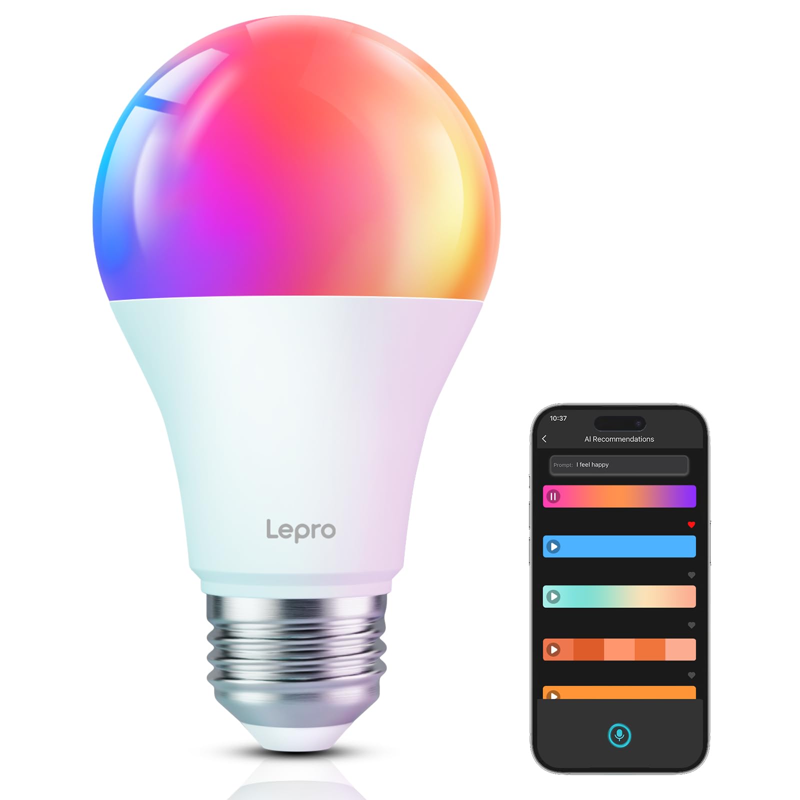 Amazon.co.jp: Lepro AI スマート電球 B1 led電球 Wi-Fi電球 E26