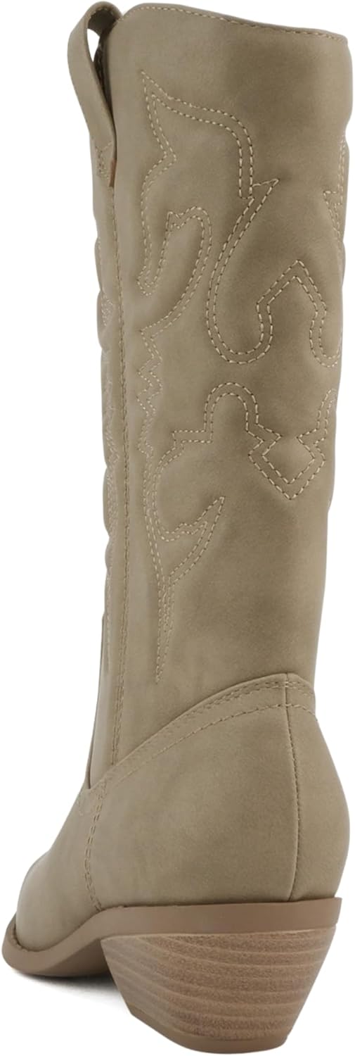 Soda Rider ~ Women Mid-Calf Western Cowboy Boots with Pointed Toe & Side Zipper - Image 3