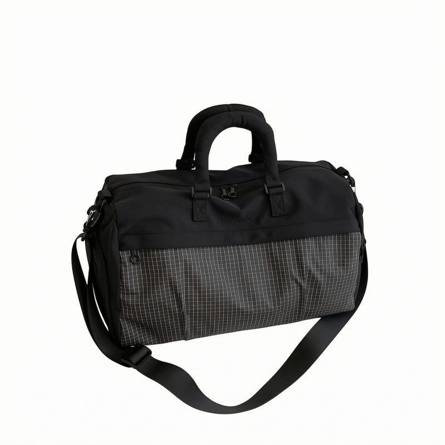 URJIX™ Zippered Compartments Travel Duffel Padded Handles Black | Construction Storage Carrying Options Shape Black-image-48