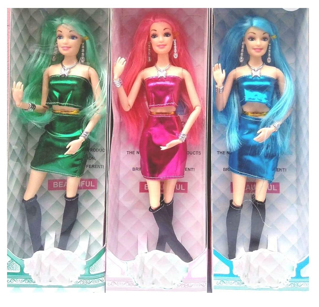 Navibha Dazzling Doll Cute Classy Fashion Doll with Movable Hands and Legs for Girls Kids Best Gift for Girls Random Colour Pack of 1