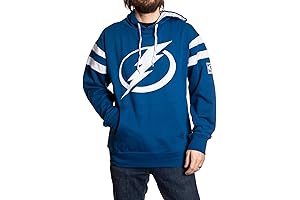 Calhoun NHL Surf & Skate Tampa Bay Lightning Mens Varsity Retro Style Pullover Hoodie