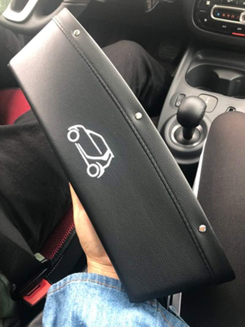 Car Dashboard Seat Gap Storage Box Bag Pocket Interior Stowing Tidying Accessories For Mercedes benz Smart 453 451 fortwo forfour(black with logo)