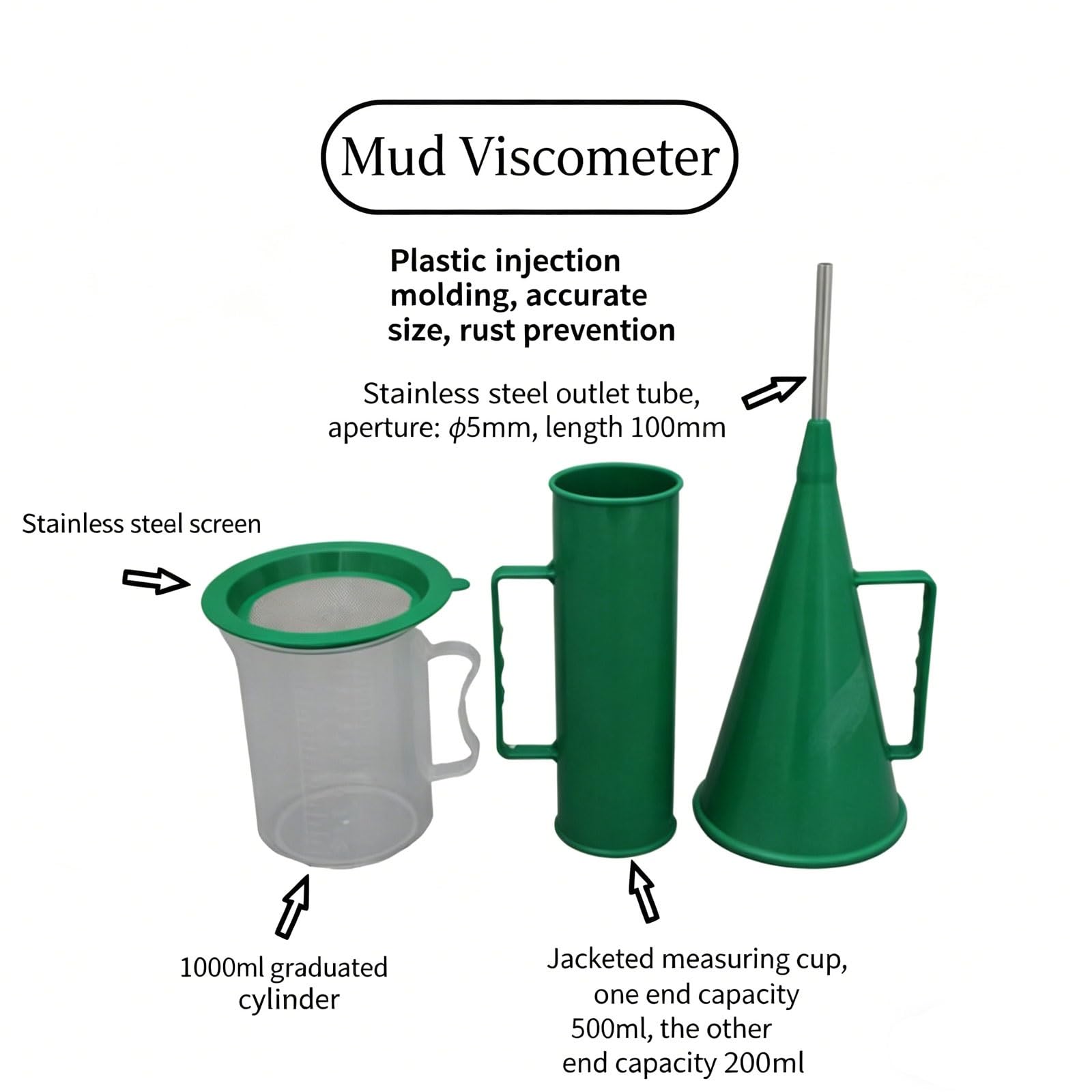 Probador de hidrómetro de lodo, viscosímetro de lodo, kit de prueba de lodo con caja de aluminio, rango de medición de 0,96-3 g/cm³, precisión de 0,01 g/cm³, reómetro de precisión para análisis de