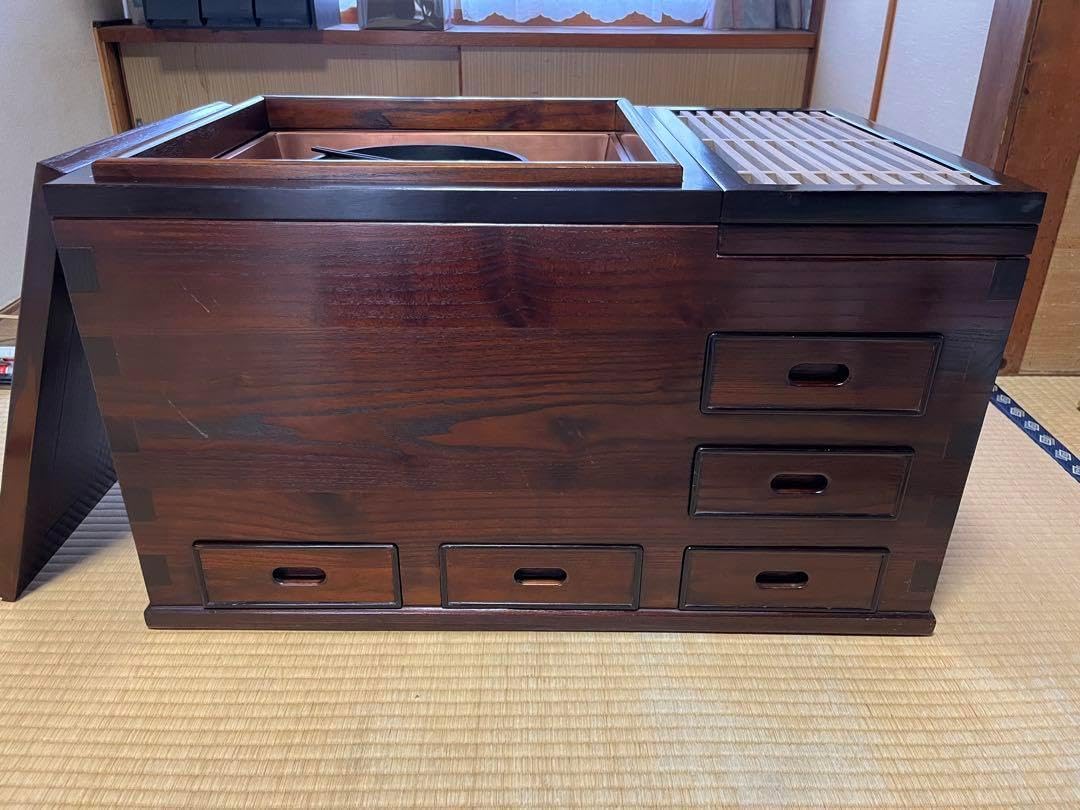 長火鉢 ケヤキ材 猫板付き 関東火鉢 【公式通販】 長火鉢 ケヤキ材 猫板付き 関東火鉢 【公式通販】