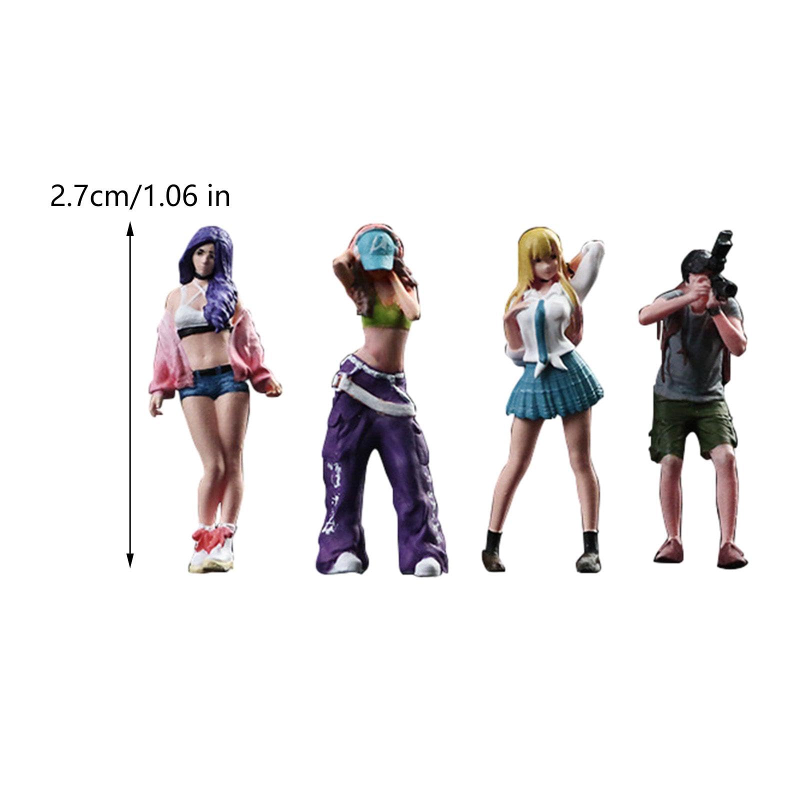 Set 4 Figurine Femminili Scala 1:64 Per Diorami | resina modellata, dettaglio fine, non cadere