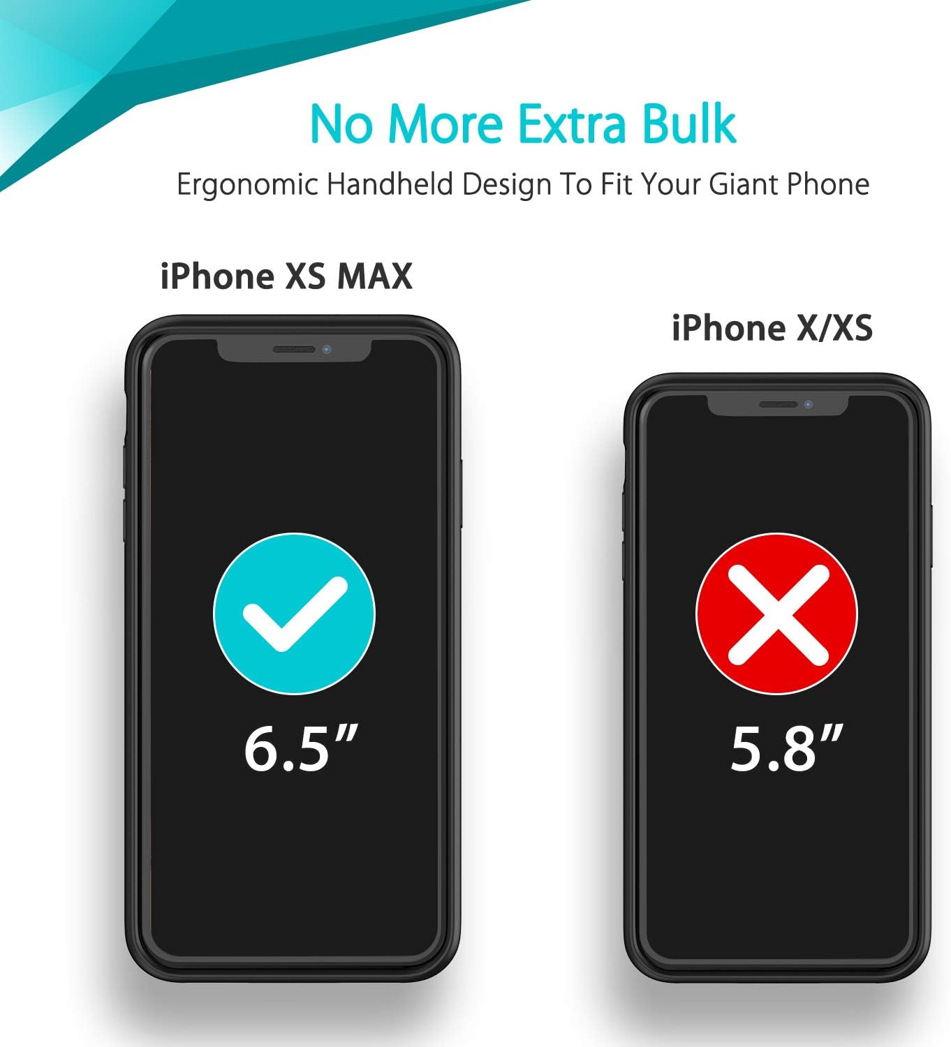 iPhone XS MAX Battery Case, 5000mAh Portable Protective Charging Case Extended Rechargeable Battery Pack for iPhone XS MAX (6.5 inch) Charger Case/Black