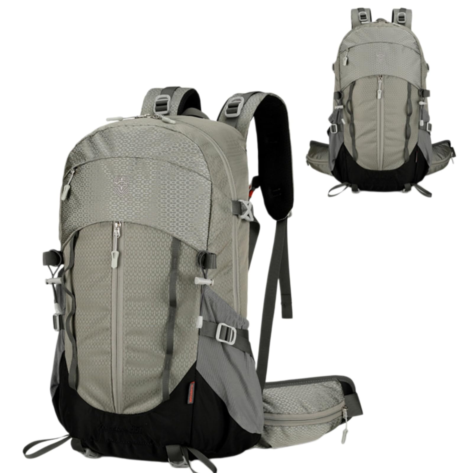 Mochila de Senderismo, Mochila de Trekking, Mochila para Exteriores 35L, Ligera Impermeable con Correas Ajustables, para Hombres Mujeres Camping Montaña Viajes (Gris oscuro)