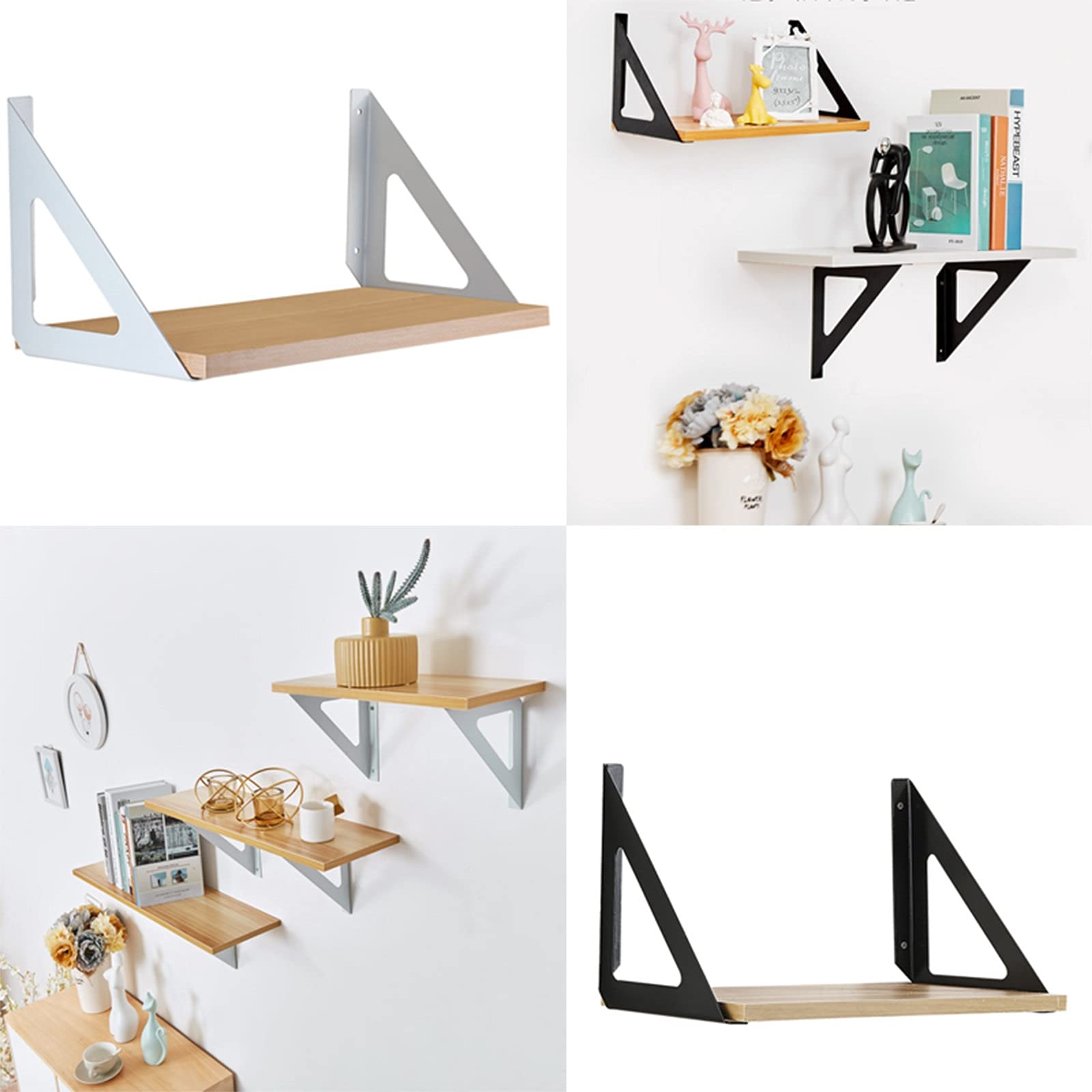 LIGUOYI 2Pcs Regal-wandhalterung, Schwimmende Regalhalterung, Eisen Halterung, Wandmontage, Bodenträger Wandregal Mit Schrauben, Regalträger Winkel-Konsole, Für SchuhregalBücherregalLagerregal