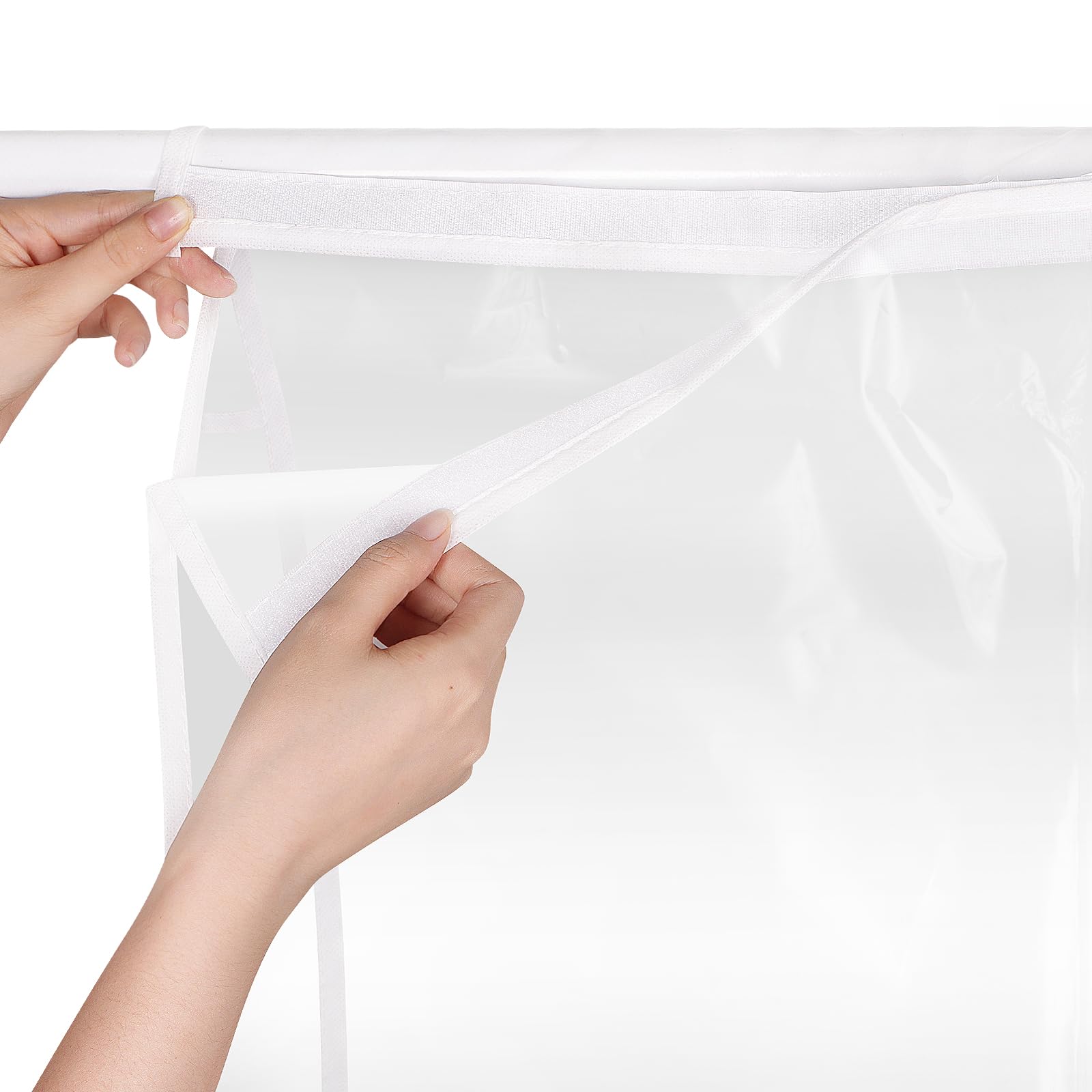 Zilink Bolsas colgantes de ropa para almacenamiento de 50 pulgadas (paquete de 2) transparentes para almacenamiento de ropa, bolsas para almacenamiento de abrigos, chaquetas y vestidos