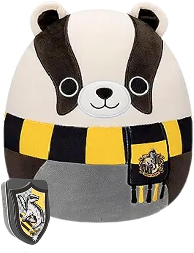 Harry Potter House Squishmallow Bundle  Elige tu casa más gominolas a juego (tejón amarillo (Hufflepuff), 10 pulgadas)