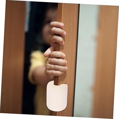 Miniatura 8 de Housoutil 2 uds Tarjeta de puerta a prueba de niños Protector de pellizco de dedo de puerta de cuarto de bebé, silenciador de puerta de guardería,