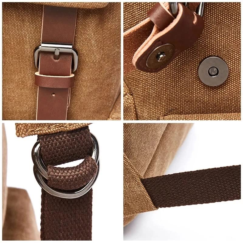 Travel Backpack Mountaineering Men's Canvas Bucket Shoulder Bag Men's Canvas Backpack3