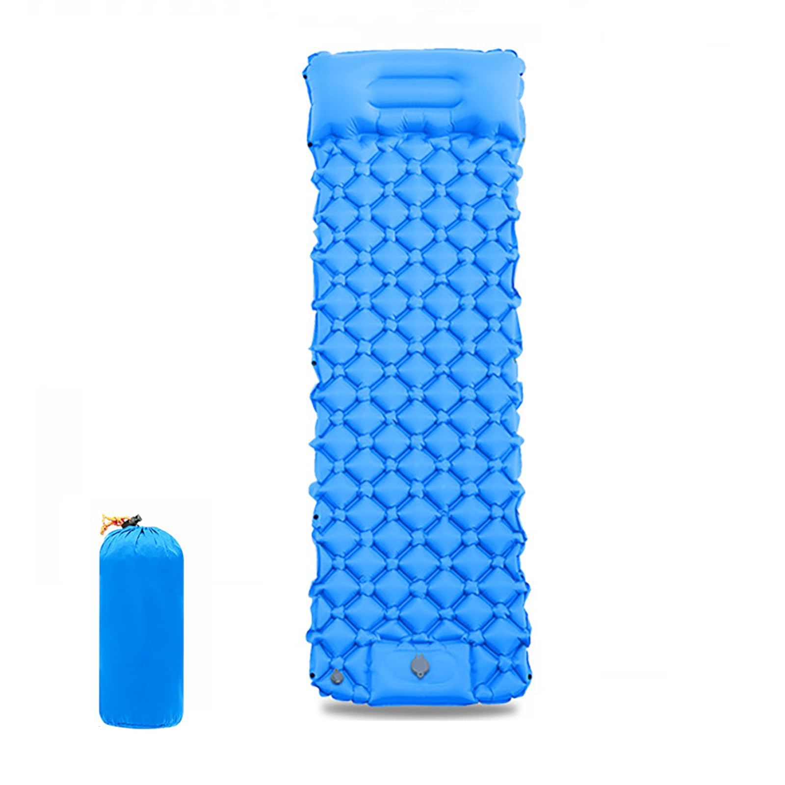 Esterilla De Camping Ultraligera E Impermeable con Almohada Y Bomba De Pie Integrada, Colchón Inflable Compacto para Senderismo, Viajes, Mochilismo Y Tiendas De Campaña