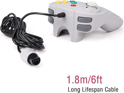 Miniatura 7 de KIWITATA Retro N64 Mini Controller, Mini N64 Wired Remote Game Pad Upgraded Joystick Controller for Classic N64 Video Console (Gray)