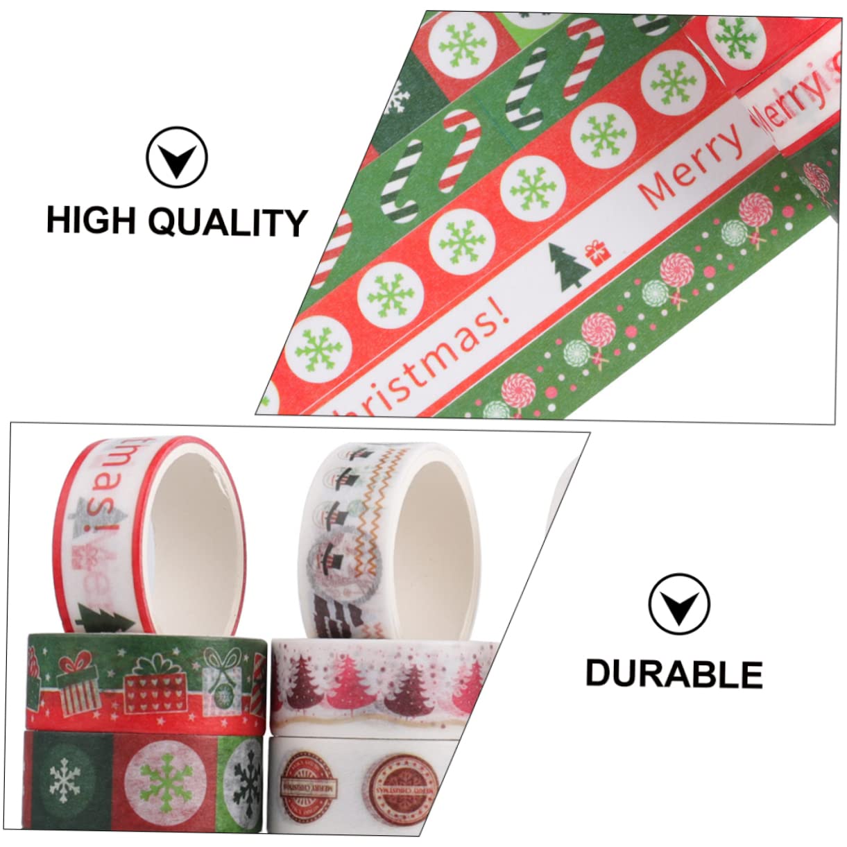 Didiseaon 72rollos Cintas Washi Decorativas De Navidad De Adhesivo para Manualidades y Tarjetas Festivas Diseño Temático Navideño
