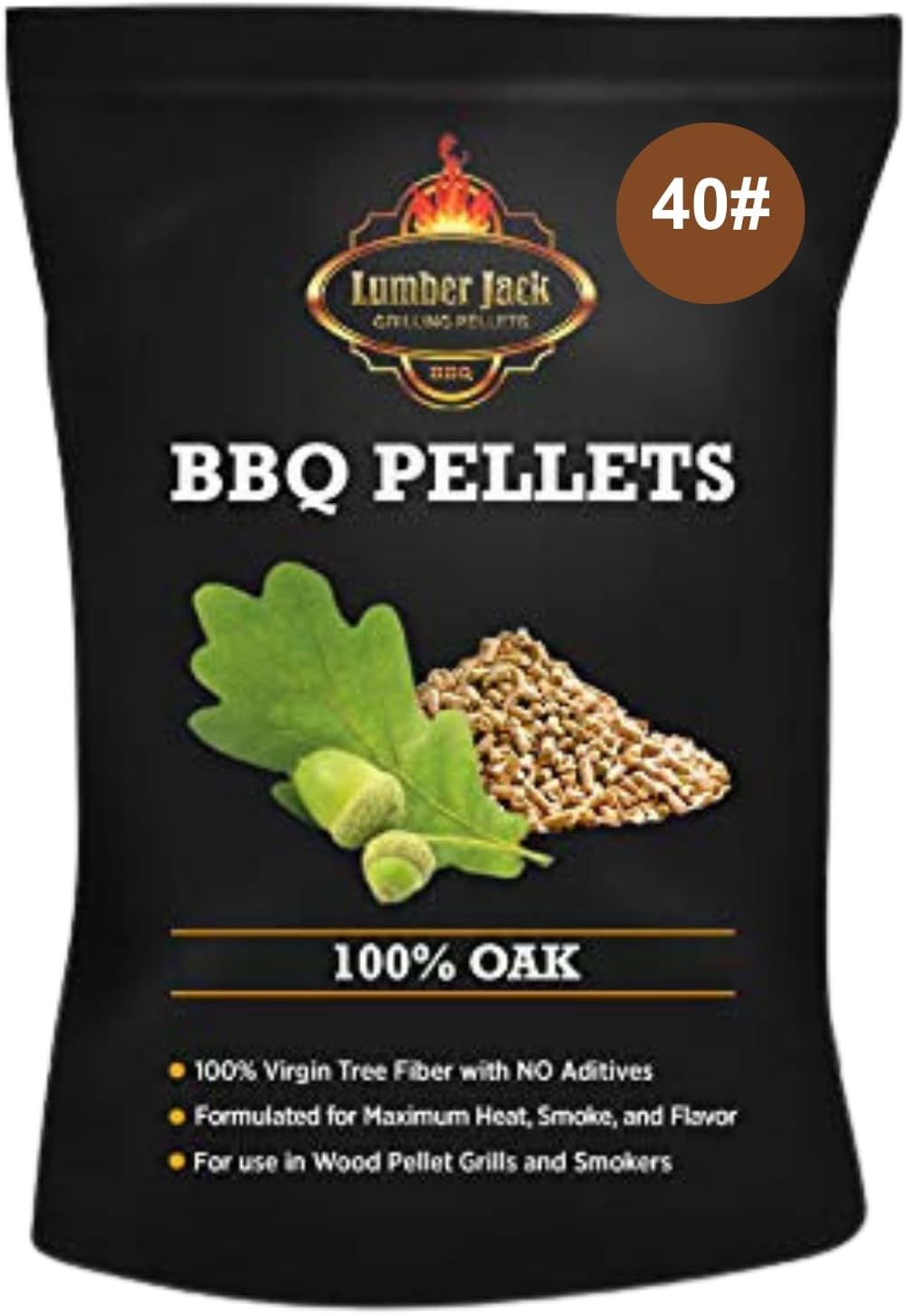 Lumber Jack 100% Oak Wood BBQ Grilling Pellets (40)