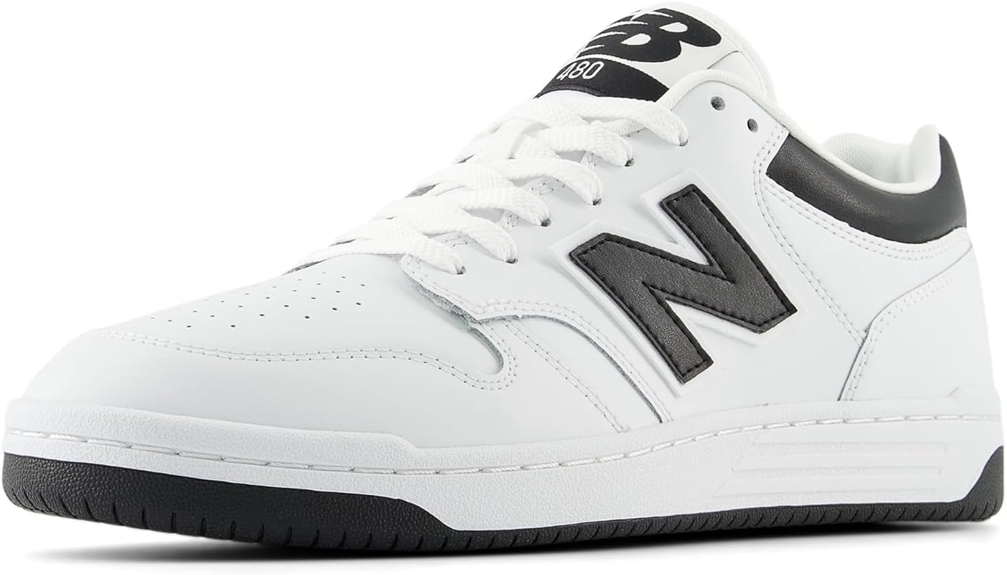 New Balance Men's 480 V1 Sneaker, White/Black, 7 - Image 8