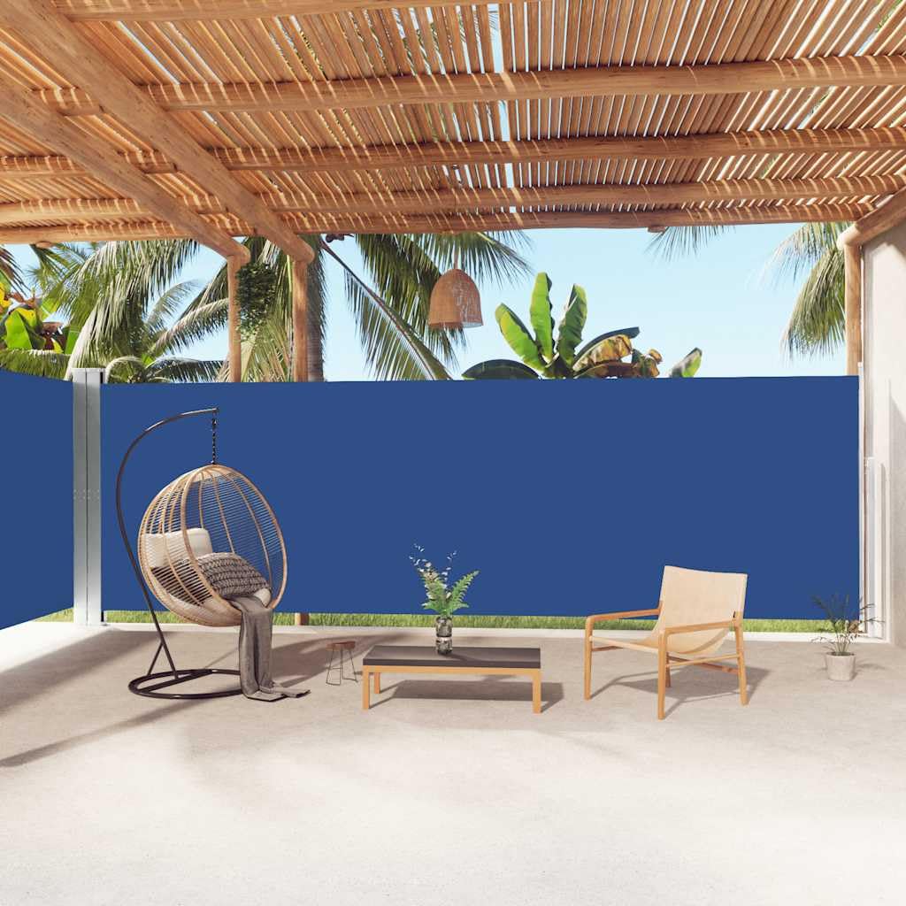 Store latéral pour jardin et terrasse créez un coin d'ombre intimiste bleu 2x10m