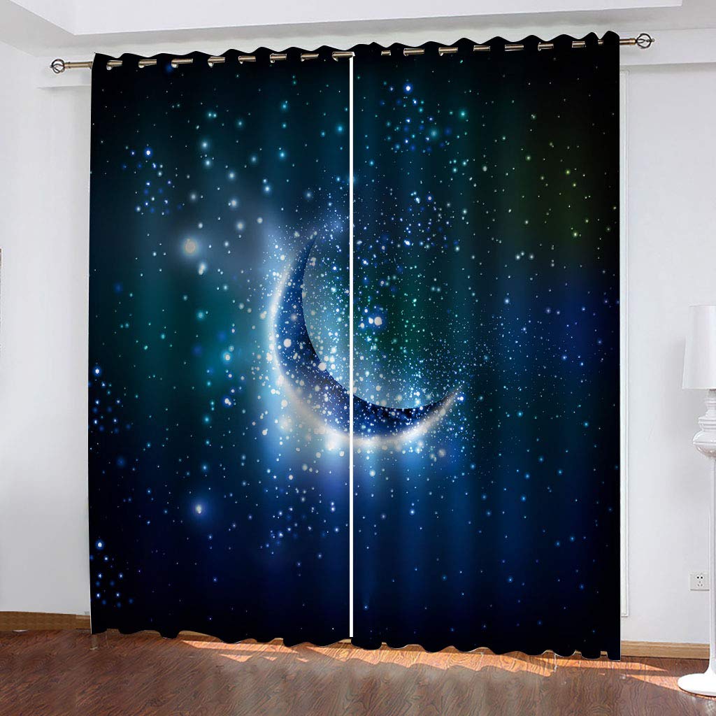 Rideaux Et Draperies Intérieurs 3D Ciel Bleu Nuage Blanc Vue Lac Motif Rideau Occultant À Oeillets Decoration Salon Chambre Maison pour Enfant Adulte 2 Pièces 280x160Cm Design Moderne Imprimé